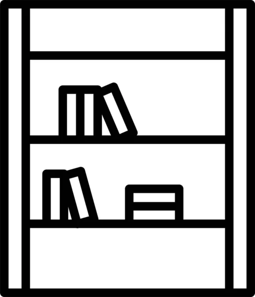 Βιβλιοθήκη Βιβλιοθήκη Βιβλιοθήκη Εικονίδιο Στυλ Περίγραμμα — Διανυσματικό Αρχείο