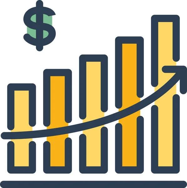 Иконка Роста Инвестиционных Денег Стиле Заполненных Контуров — стоковый вектор