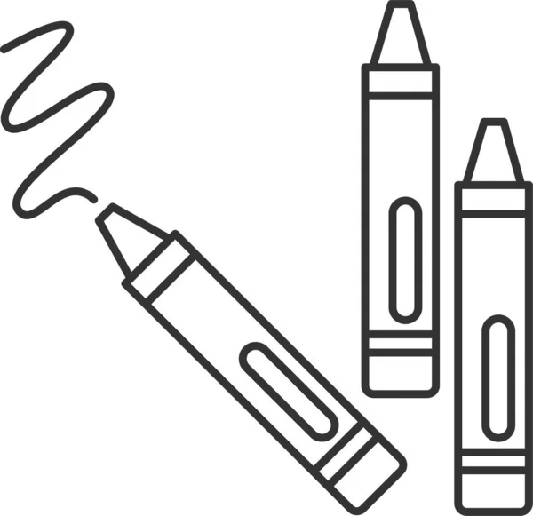 Crayon Crayons Icône Dessin Icône — Image vectorielle