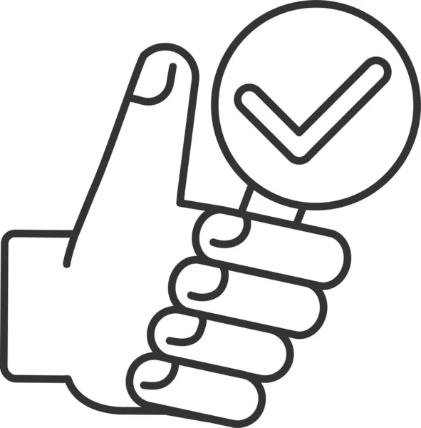 Thumbs Approve Checkmark Icon — Vetor de Stock