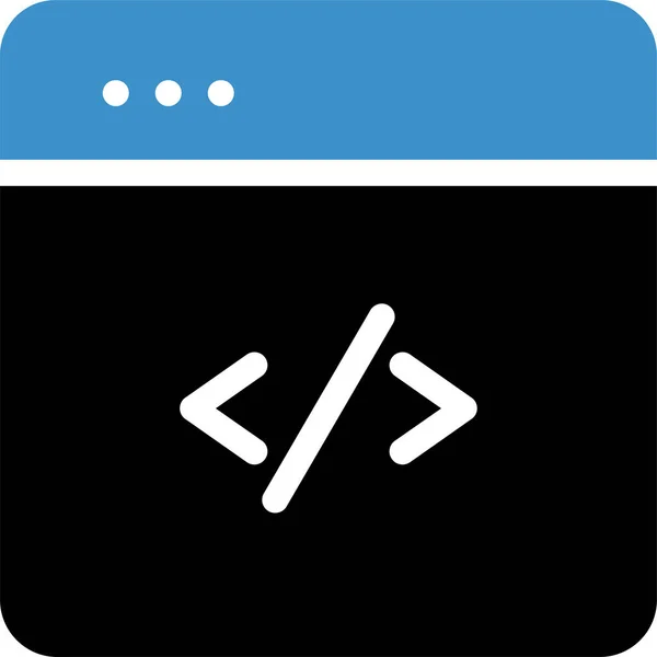 Browser Code Entwicklungsikone Flachen Stil — Stockvektor