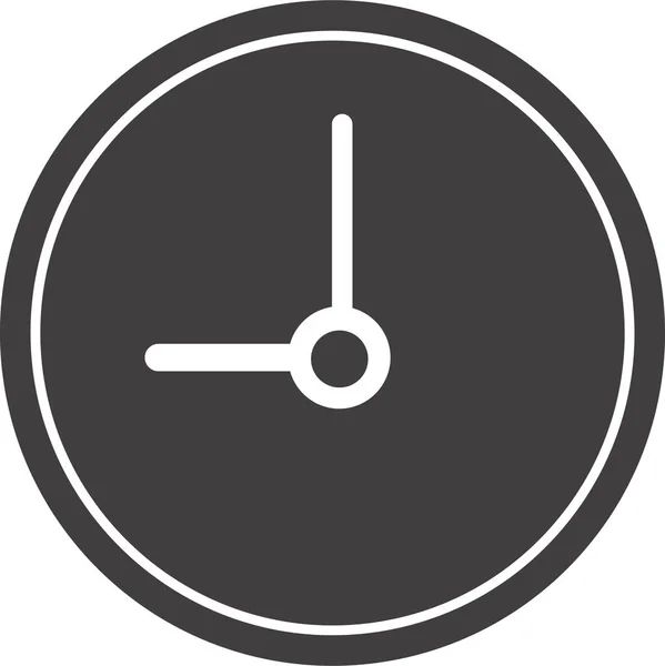 Klok Tijd Horloge Pictogram Solide Stijl — Stockvector