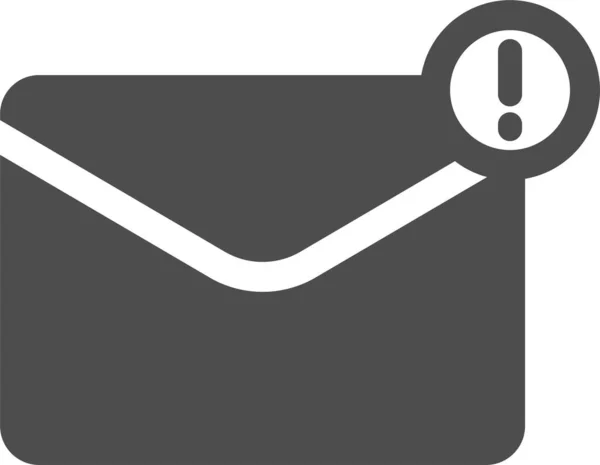 Email Důležitá Ikona Pošty Pevném Stylu — Stockový vektor