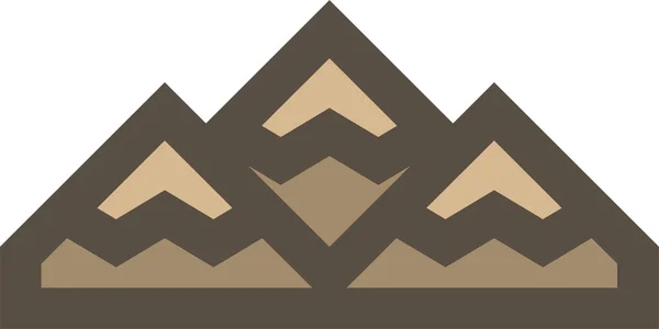 Icono Montaña Monte Paisaje Estilo Contorno Lleno — Vector de stock