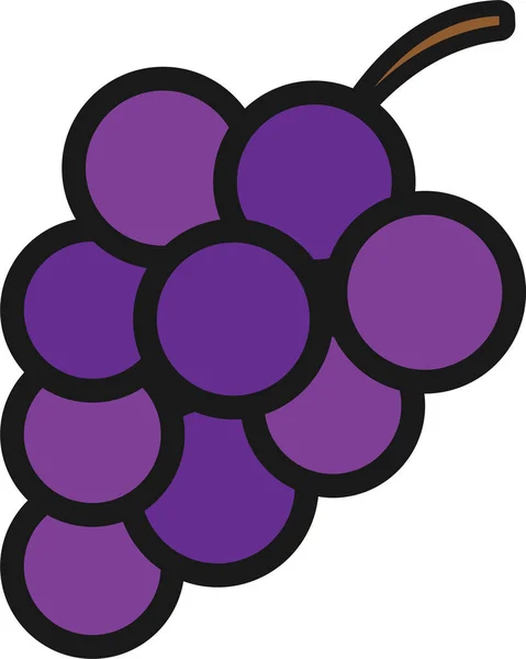 Ягоди Фруктовий Виноград Значок Заповненому Стилі — стоковий вектор
