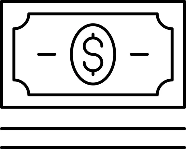 Cash Dollar Money Icon Outline Style — Stock Vector