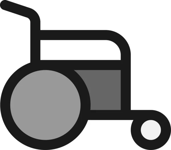 Ikon Mobile Aksesabilitas Kursi Roda Dalam Gaya Isi Garis - Stok Vektor