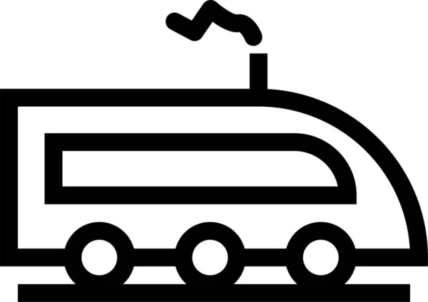 Auto Openbaar Trein Pictogram Grote Lijnen — Stockvector