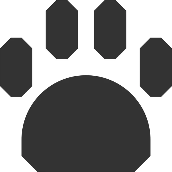 Ikona Stopy Zvířete Pevném Stylu — Stockový vektor