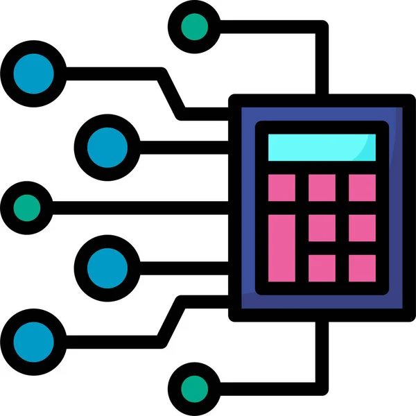 Technische Berekening Processor Pictogram — Stockvector