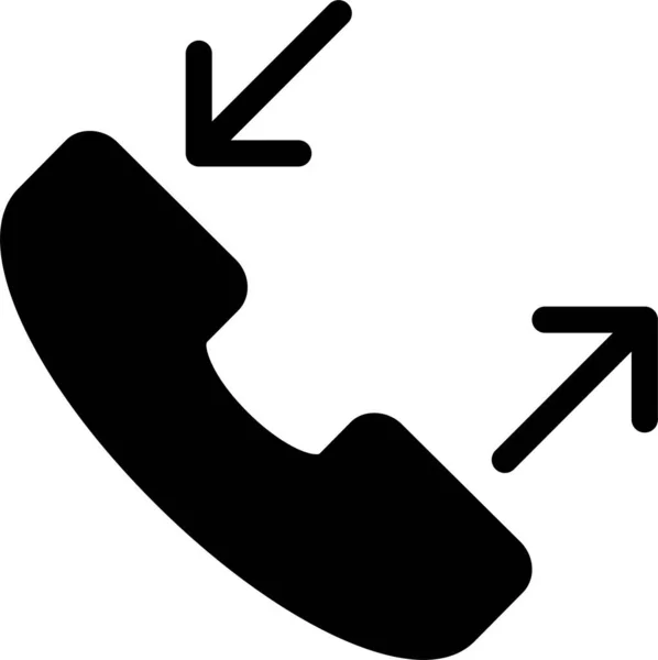 Значок Вызова Телефона Твердом Стиле — стоковый вектор