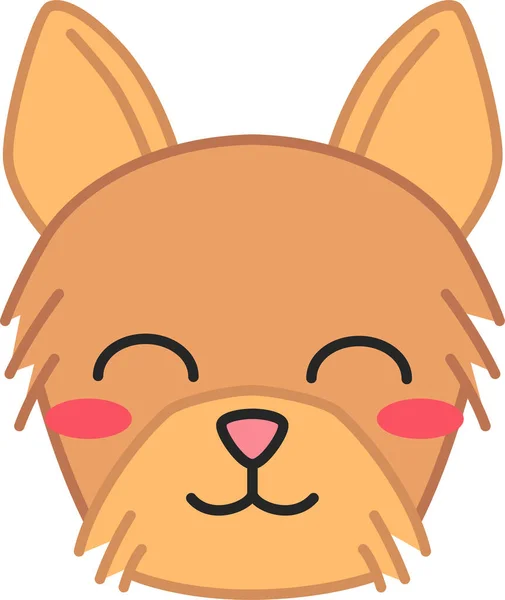 Σκυλάκι Kawaii Yorkshire Terrier Icon — Διανυσματικό Αρχείο