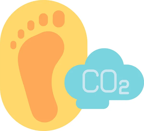Ícone Emissão Pegada Carbono —  Vetores de Stock