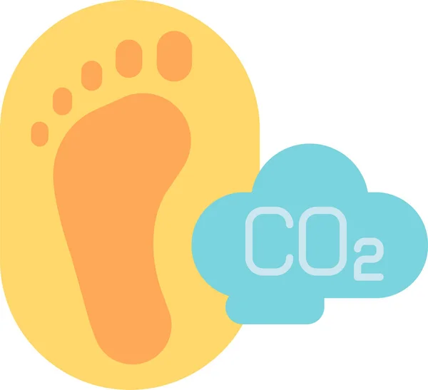 Co2 Voetafdruk Emissiepictogram — Stockvector