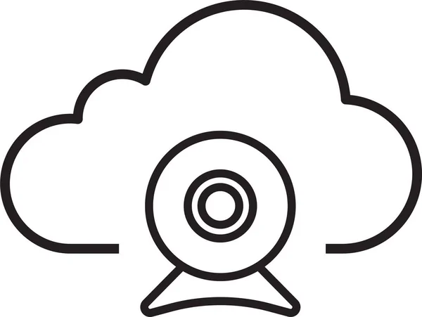 Cam Camera Cloud Computing Icon Outline Style — 图库矢量图片