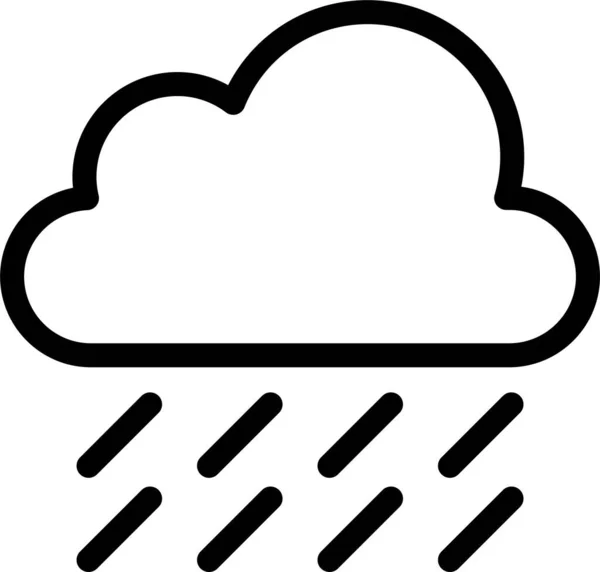 Pioggia Tempo Nuvola Icona — Vettoriale Stock