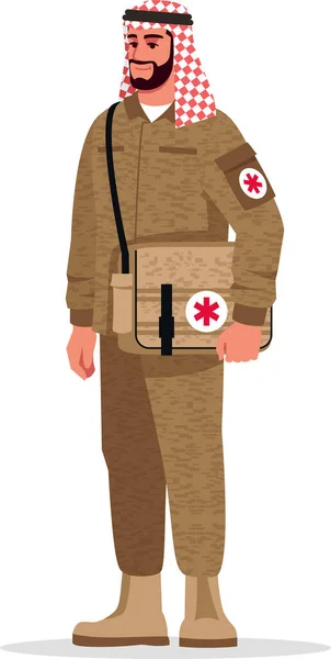 Personnage Médecin Icône Militaire — Image vectorielle