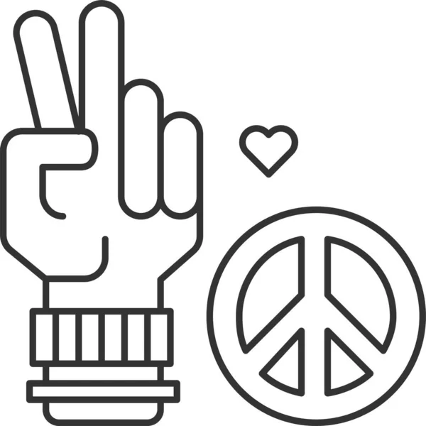 Ikona Gestu Pokoju Lgbt — Wektor stockowy