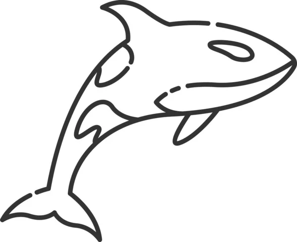 動物キラークジラのオルカのアイコン — ストックベクタ