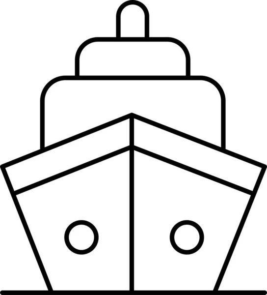 Crucero Barco Icono Estilo Esquema — Vector de stock