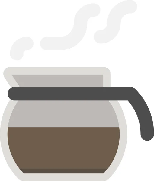 Karaffe Kaffee Geschirr Ikone Flachen Stil — Stockvektor