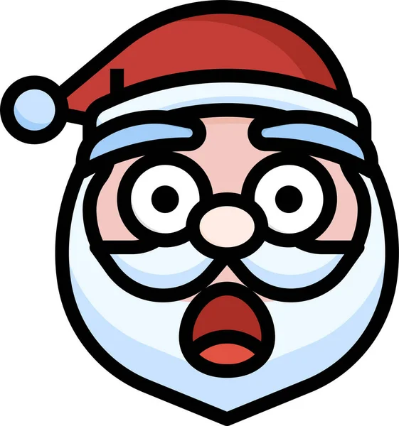 Santa Claus Sorprendido Icono Categoría Navidad — Archivo Imágenes Vectoriales