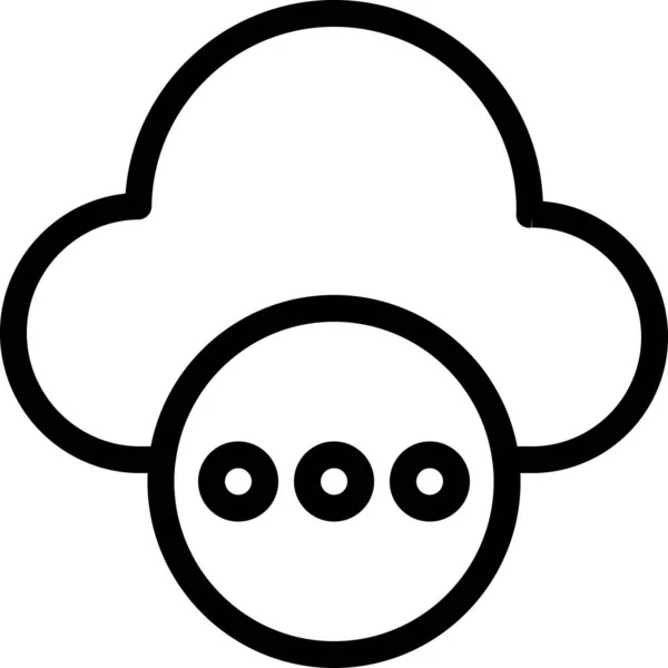 Cloud Datenbank Rechenzentrumssymbol Umrissstil — Stockvektor