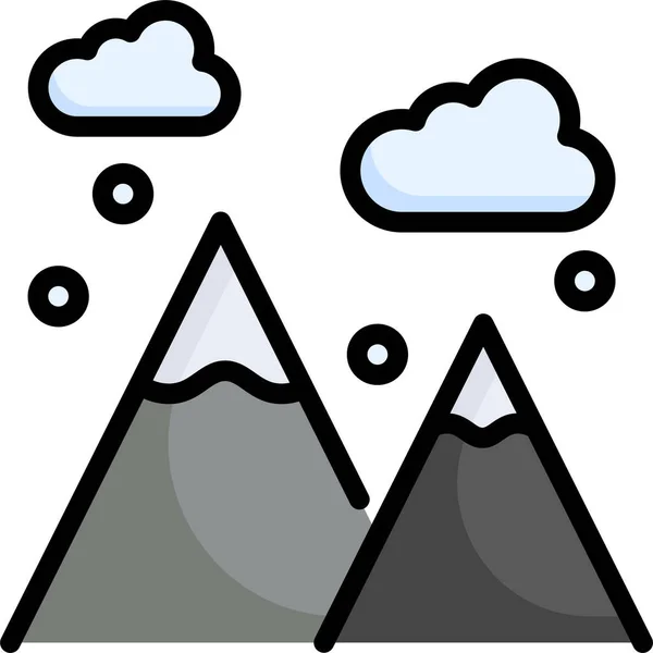 Neige Montagne Paysage Icône — Image vectorielle