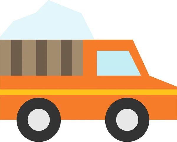 Іконка Снігової Вантажівки Плоскому Стилі — стоковий вектор