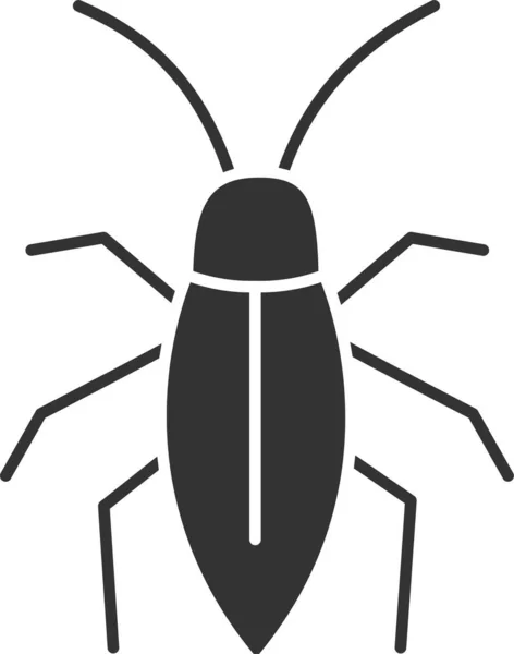 Escarabajo Insecto Cucaracha Icono Estilo Sólido — Archivo Imágenes Vectoriales