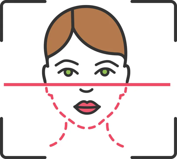 Biometrische Gezichtspictogram Opgevulde Stijl — Stockvector