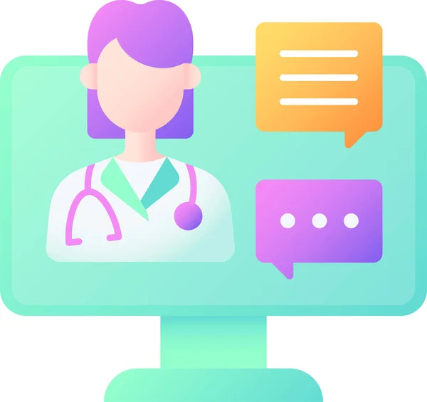 Chat Consultation Medical Care Online Therapist Icon — Stock Vector