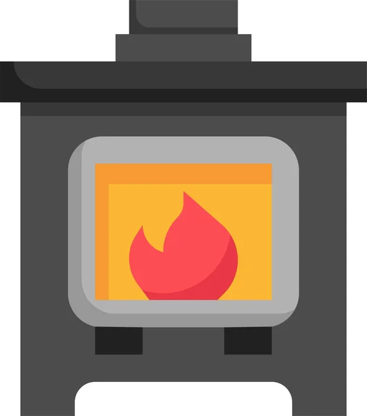 石積みヒーター暖炉のアイコン — ストックベクタ