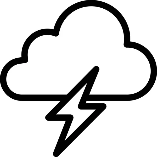Tormenta Nube Trueno Icono — Vector de stock