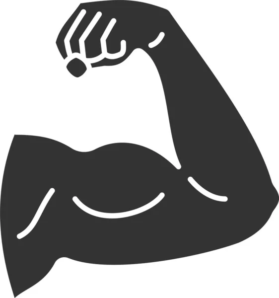 Bras Bicep Coude Icône Dans Style Solide — Image vectorielle