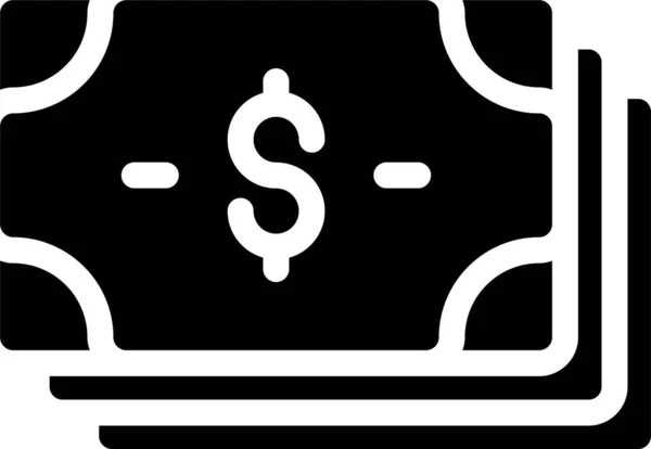 Cash Dollar Icône Finance Dans Style Solide — Image vectorielle