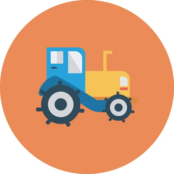 Auto Traktor Ikone Flachen Stil — Stockvektor