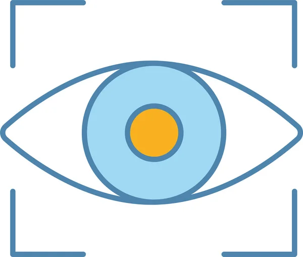 Биометрическая Оптическая Иконка Глаза Стиле Заполненного Контура — стоковый вектор