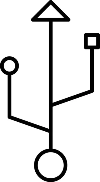 Puerto Usb Icono Esquema Estilo Esquema — Archivo Imágenes Vectoriales