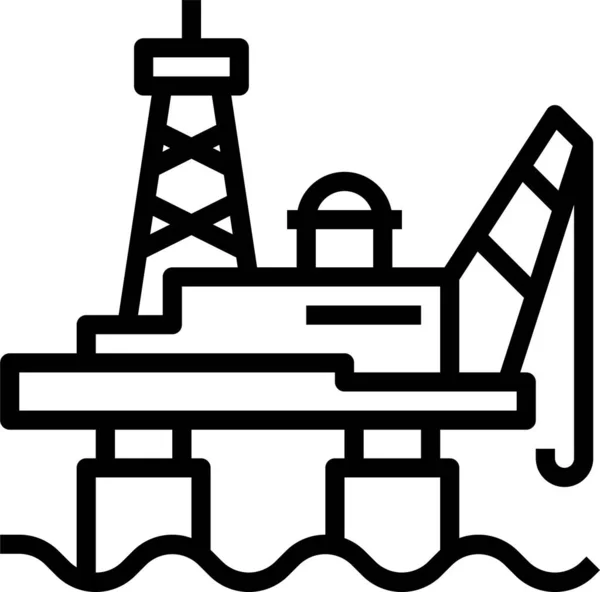 Offshore Platform Ökológiai Ikonja — Stock Vector