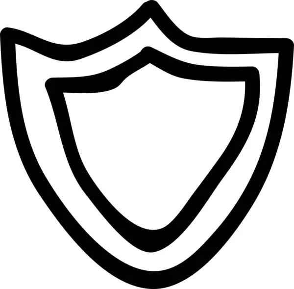 Protéger Icône Sécurité Protection Dans Style Dessiné Main — Image vectorielle
