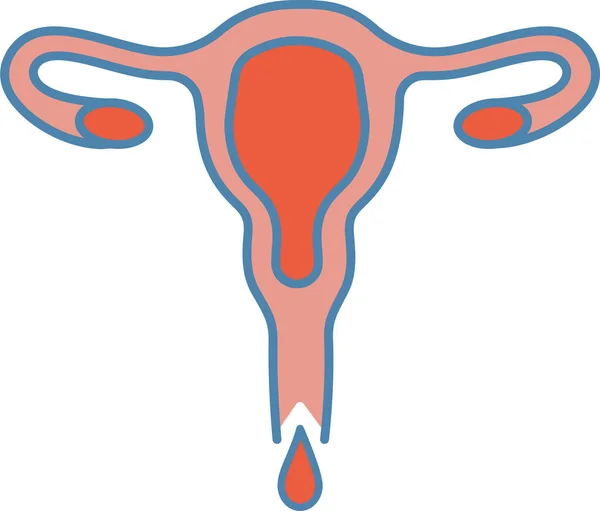 Trompes Fallope Icône Saignement Menstruel Féminin Dans Style Contour Rempli — Image vectorielle