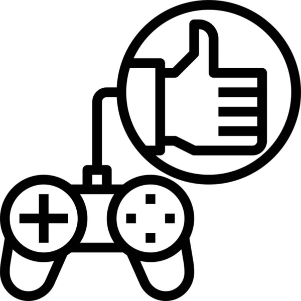 Icono Juego Controlador Consola Estilo Esquema — Vector de stock