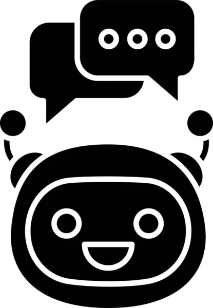 Bot Chatbot Symbol Solidem Stil — Stockvektor