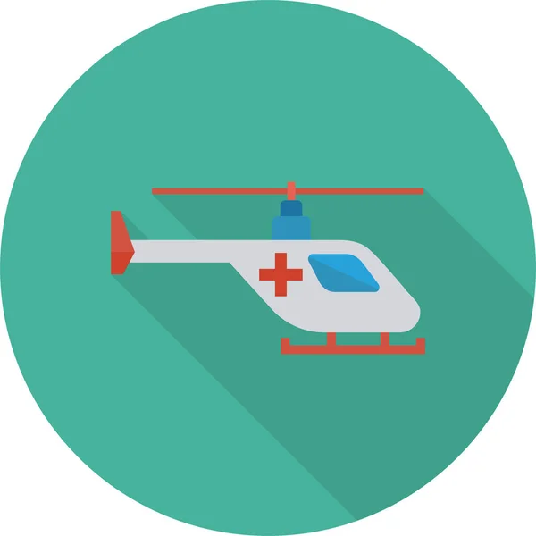 Icône Automatique Ambulance Aérienne Dans Style Ombre Longue — Image vectorielle