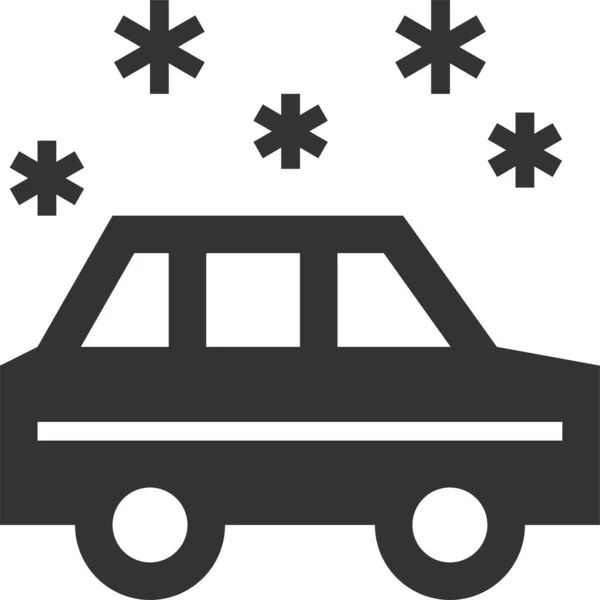 Auto Jízda Sněhu Ikona Pevném Stylu — Stockový vektor