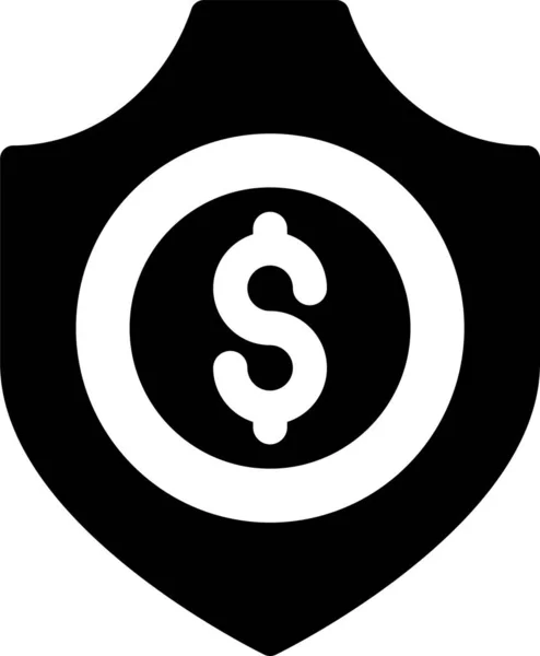 美元保护安全图标的坚实风格 — 图库矢量图片