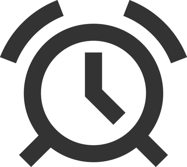 Alarm Clock Time Icon Solid Style — Stock Vector