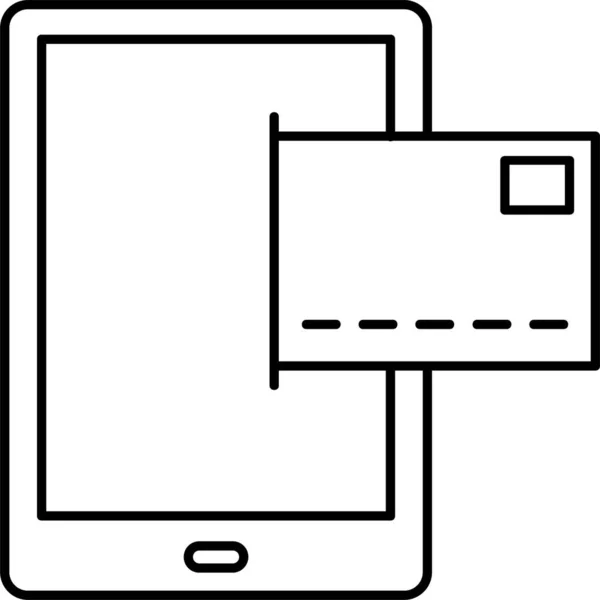 Значок Мобильного Устройства Стиле Outline — стоковый вектор