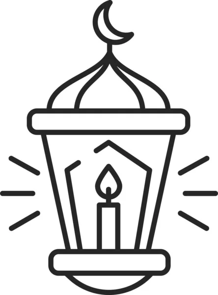 Islamic Religion Lantern Ramadan Icon Outline Style — Stock Vector